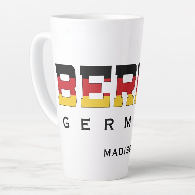Caneca De Café Latte Nome Personalizado Berlim Alemanha (Ângulo esquerdo)