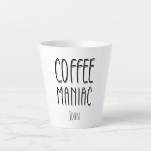 Caneca De Café Latte Nome Personalizado Café Maniac - Engraçado