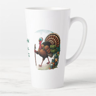 Caneca De Café Latte Nome personalizado, caminhada de peru