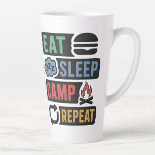 Caneca De Café Latte Nome Personalizado Camping