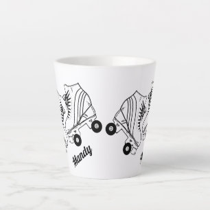 Caneca De Café Latte Nome Personalizado de Desenho do Cilindro Minimali