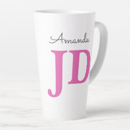 Caneca De Café Latte Nome Personalizado de Graduação JD do Advogado Cut