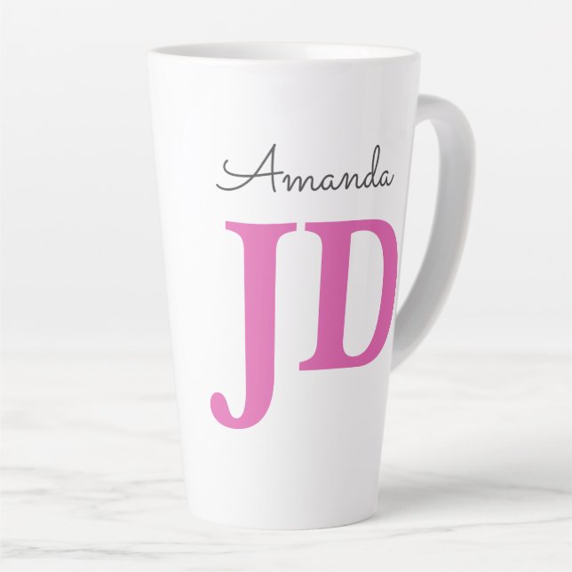 Caneca De Café Latte Nome Personalizado de Graduação JD do Advogado Cut (Ângulo direito)