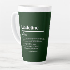 Caneca De Café Latte Nome Personalizado de Menina Madeline