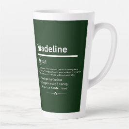Caneca De Café Latte Nome Personalizado de Menina Madeline