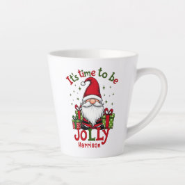 Caneca De Café Latte Nome Personalizado dos Papais noeis de Feliz Natal