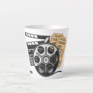 Caneca De Café Latte Nome personalizado e filme colorido