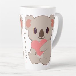 Caneca De Café Latte Nome Personalizado Love Koala