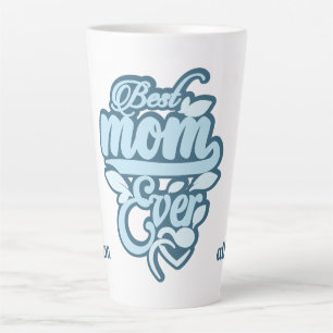 Caneca De Café Latte Nome Personalizado "Melhor Mãe Nunca"