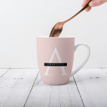 Caneca De Café Latte Nome Personalizado Mínimo do Pink do Pastel<br><div class="desc">Nome Personalizado Mínimo do Pink do Pastel</div>