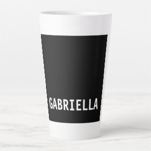 Caneca De Café Latte Nome personalizado mínimo profissional branco pret