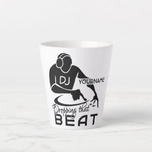 Caneca De Café Latte Nome personalizado Music DJ
