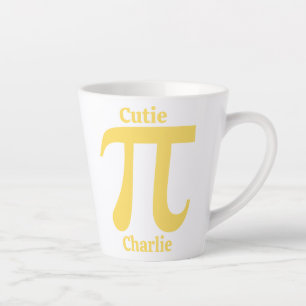 Caneca De Café Latte Nome personalizado Pi / Pie Cutie