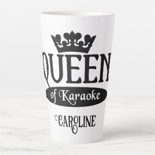 Caneca De Café Latte Nome personalizado Rainha de Karaoke