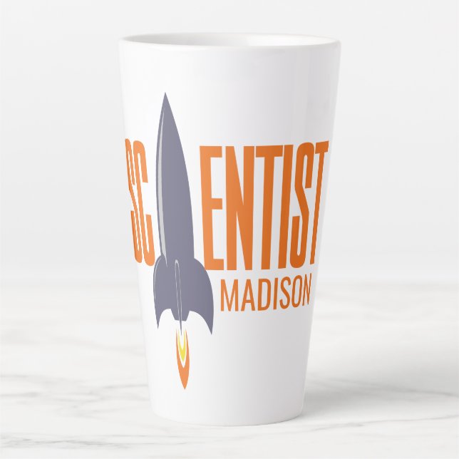 Caneca De Café Latte Nome personalizado Rocket Scientist (Frente)