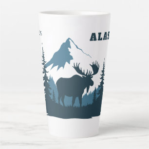 Caneca De Café Latte Nome Personalizado & Texto ALASKA
