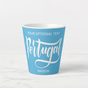 Caneca De Café Latte Nome Personalizado, Texto e Cor Portugal