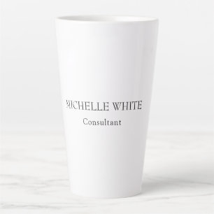 Caneca De Café Latte Nome profissional mínimo clássico simples
