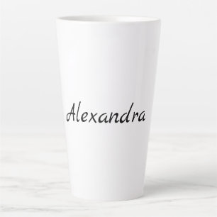 Caneca De Café Latte Nome Próprio Clássico Simples Minimalista Branco P
