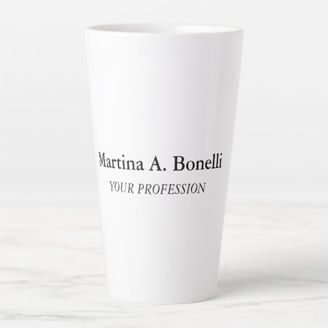 Caneca De Café Latte Nome Próprio Único Elegante Simples (Frente)