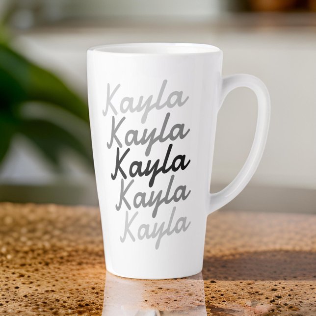 Caneca De Café Latte Nome Simples da Tipografia Legal Moderna (Criador carregado)