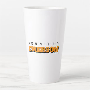 Caneca De Café Latte Nome simples moderno minimalista profissional