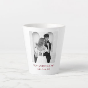 Caneca De Café Latte Nomes de Casal Personalizados & Ano - Foto Elegant