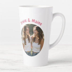 Caneca De Café Latte Nomes de Fotos de Citações Modernas Simples de Irm