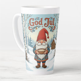 Caneca De Café Latte Norwegian Nisse God Jul Christmas Latte Mug