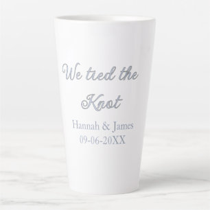 Caneca De Café Latte nós amarramos o nó nome casamento data de noivado