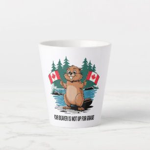 Caneca De Café Latte Nosso Castor Não Está à Venda Orgulho Canadense
