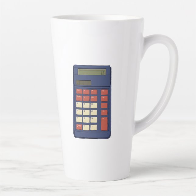 Caneca De Café Latte Nostalgia da Escola de Matemática Calculadora do a (Direita)