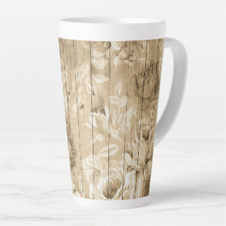 Caneca De Café Latte nostálgico em madeira-vintage-madeira