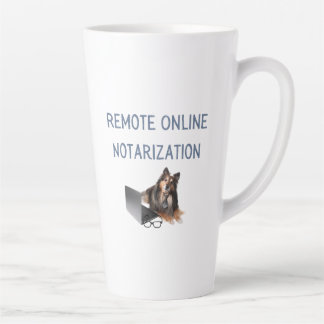Caneca De Café Latte Notarização on-line remota | 17 oz | Lata
