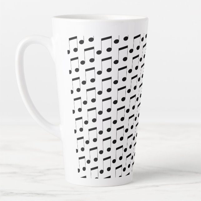 Caneca De Café Latte Notas Musicais, (Esquerda)