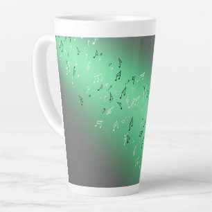 Caneca De Café Latte Notas Musicais à Lua