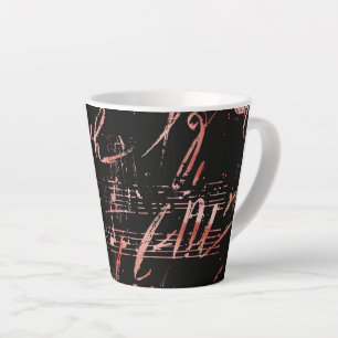 Caneca De Café Latte Notas Musicais Na Caneca De Latte De Cerâmica Pequ