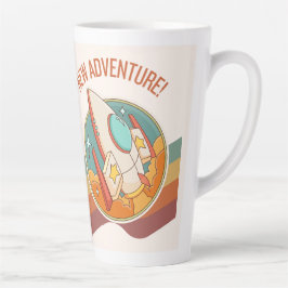 Caneca De Café Latte nova aventura em foguetes
