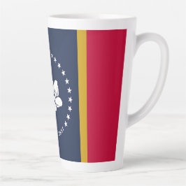 Caneca De Café Latte Nova bandeira do Mississippi 2020
