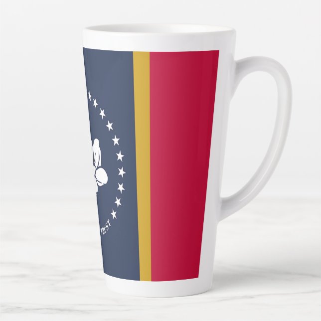 Caneca De Café Latte Nova bandeira do Mississippi 2020 (Direita)