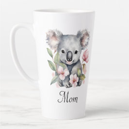 Caneca De Café Latte Nova mãe Koala Bear Floral