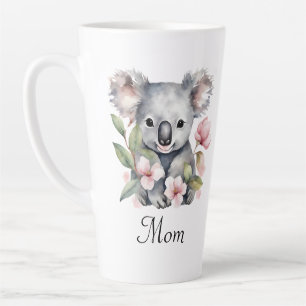 Caneca De Café Latte Nova mãe Koala Bear Floral