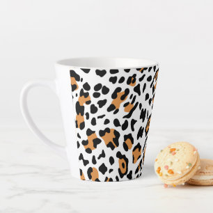 Caneca De Café Latte Nova Textura de Leopardo 5