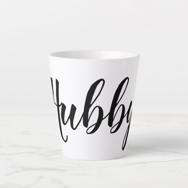 Caneca De Café Latte Novamente Casado, Elegante "Hubby" (Frente)