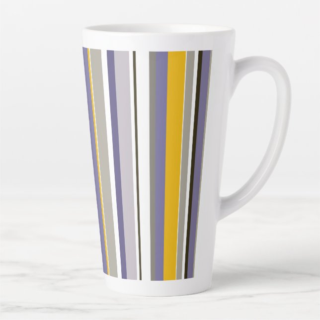 Caneca De Café Latte Novas faixas de estações modernas (Direita)