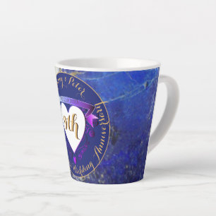Caneca De Café Latte Nove Aniversário do Casamento Lapis Lazuli Color