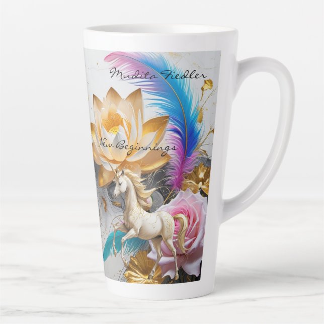 Caneca De Café Latte Novos Começos - Caneca de Latte (Direita)