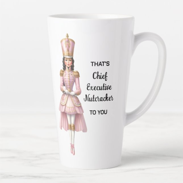 Caneca De Café Latte Noz-Cole de Natal, Fêmea Rosa e Dourada (Direita)
