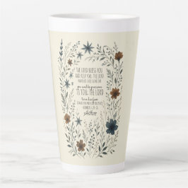 Caneca De Café Latte Numbers 6:24–26 Priestly Blessing Vintage Floral