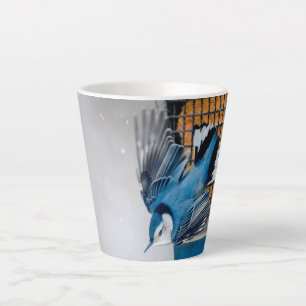 Caneca De Café Latte Nuthatch Branca em Neve - Foto original